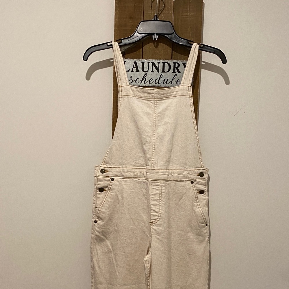 Women's Cream Denim Overalls